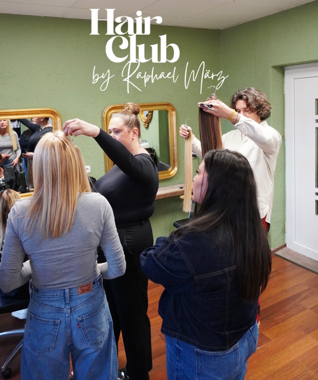 Schulung beim Hair Club by Raphael März in Saarbrücken für Butterfly Wefts Haarverlängerung